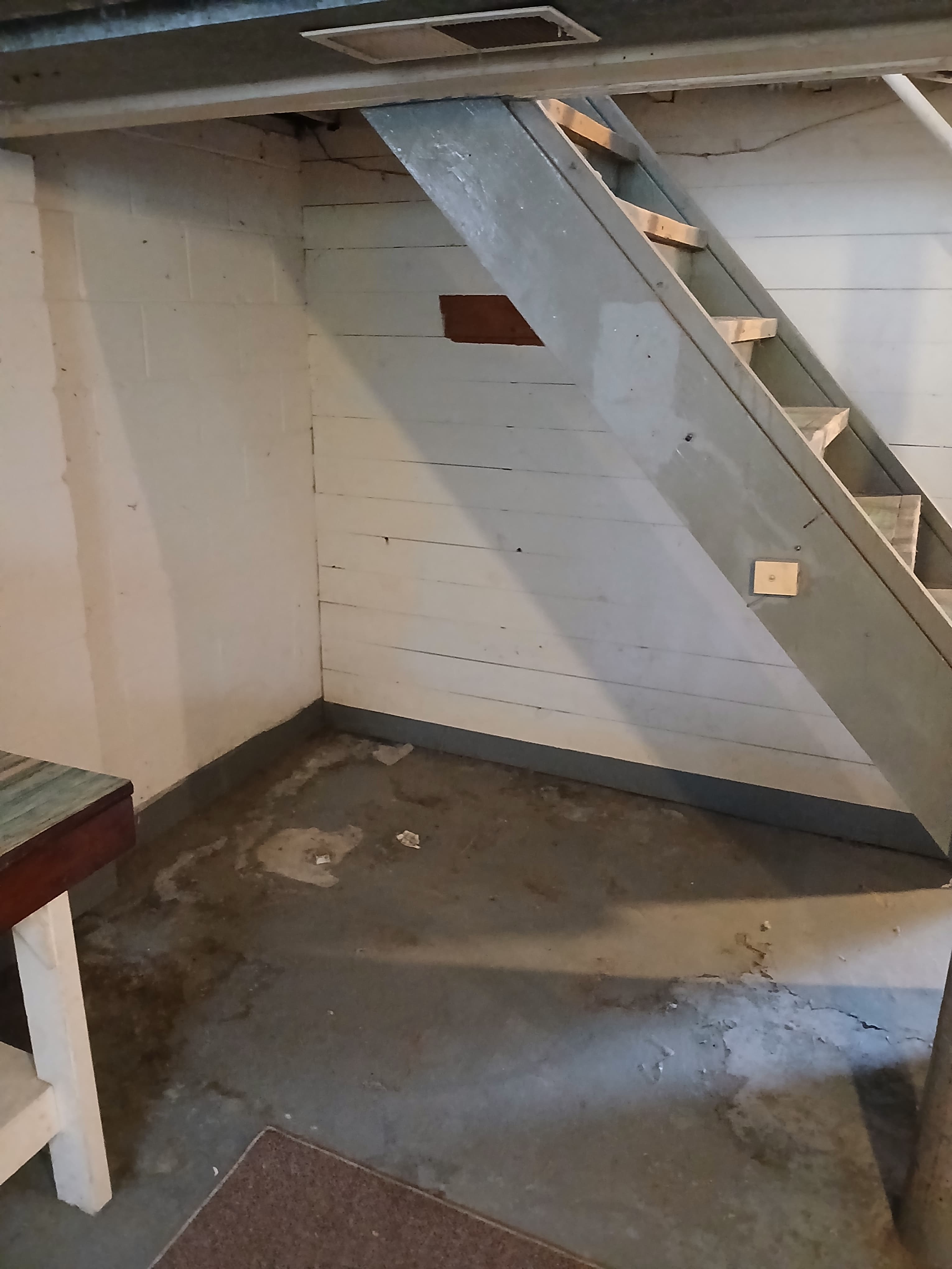 Clean basement stairwell after junk removal