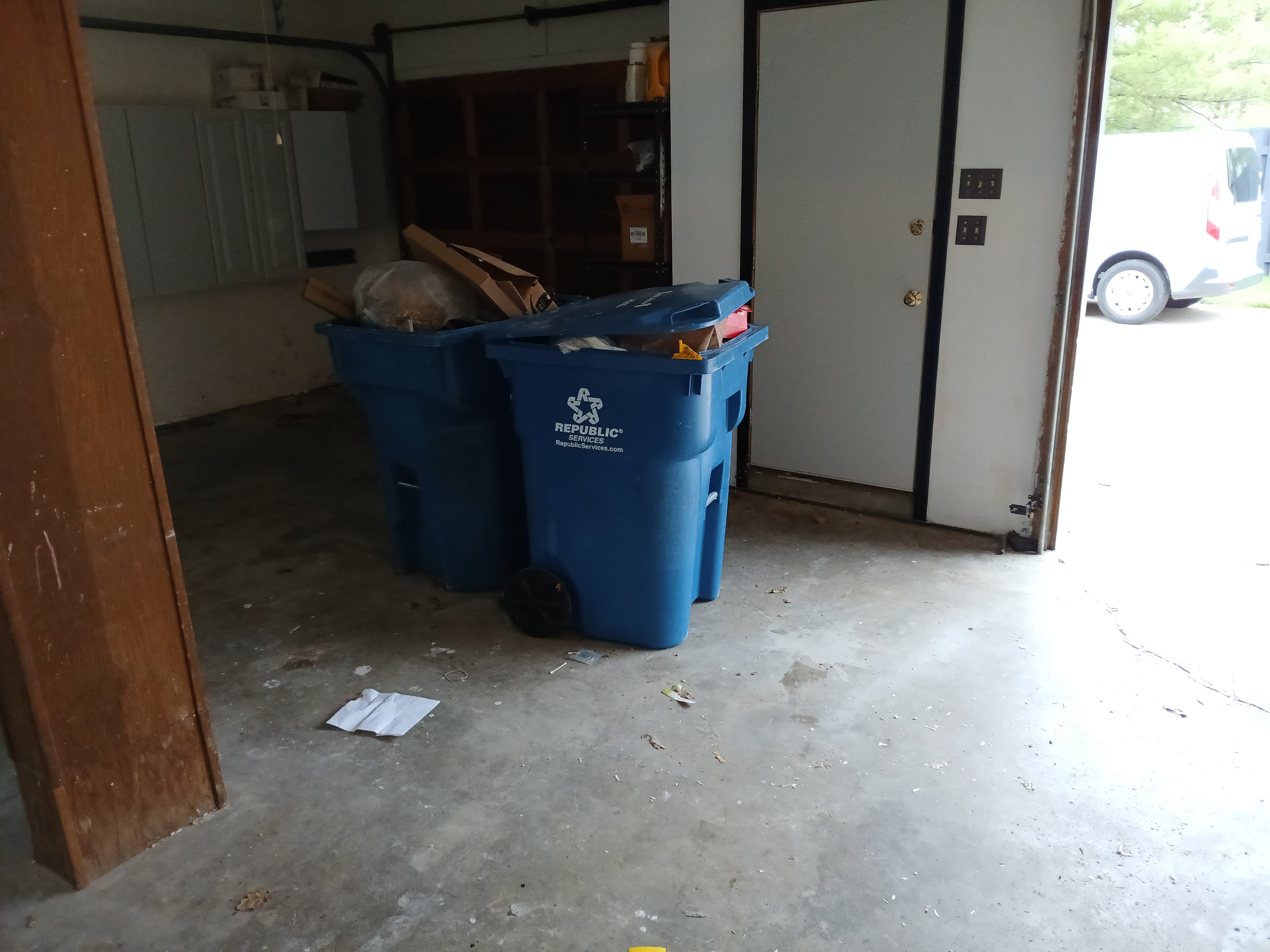 Garage during the cleanup process