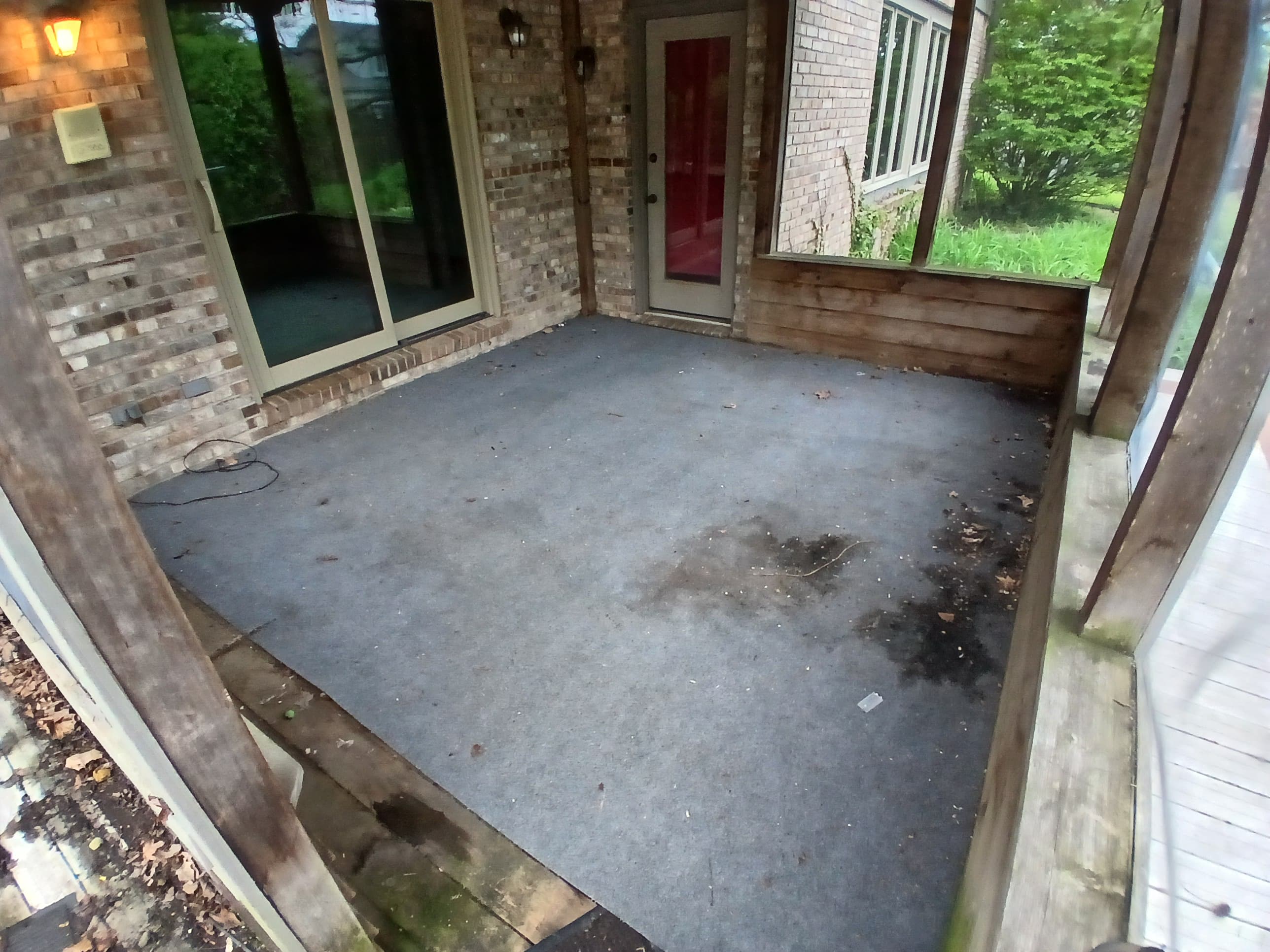 Porch during cleanup process